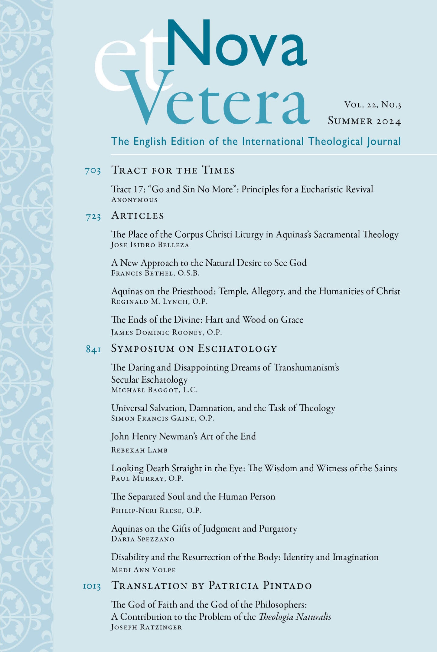 Nova et Vetera 22.3