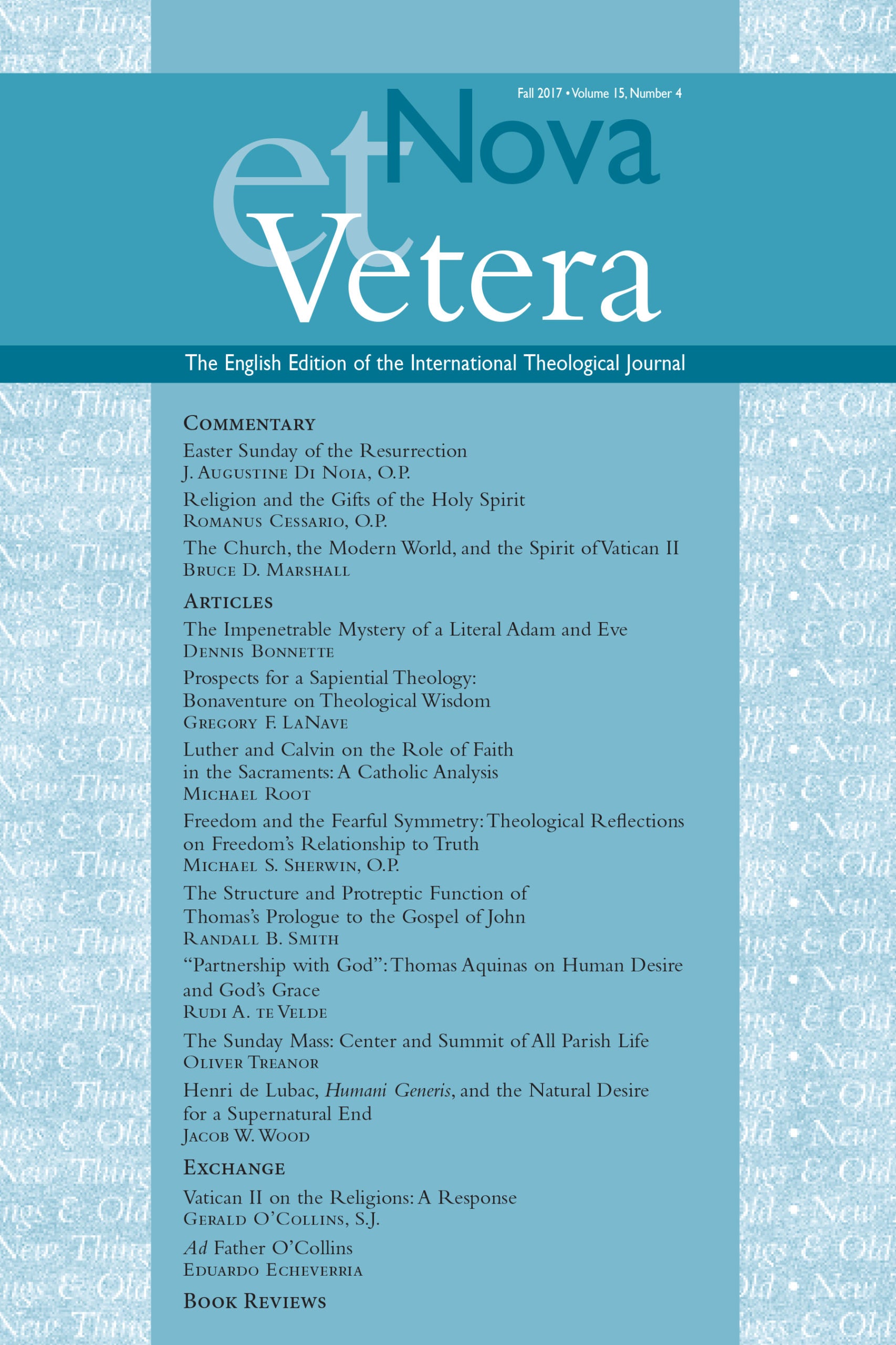 Nova et Vetera, Winter 2010 (Vol. 8, No. 1)