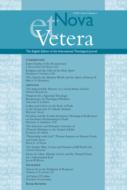 Nova et Vetera, Spring 2016 (Vol. 14, No. 2)