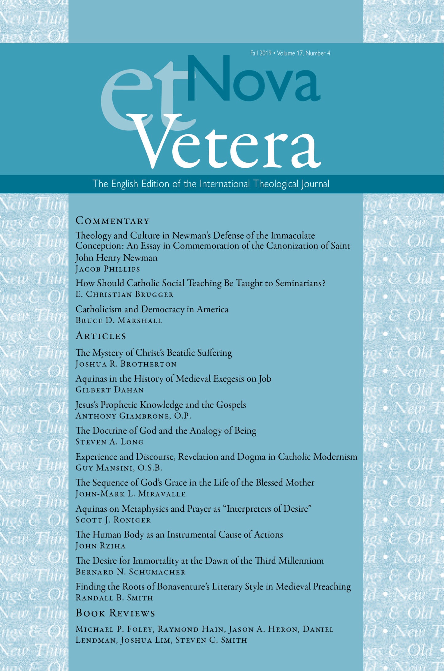 Nova et Vetera 17.4 front cover