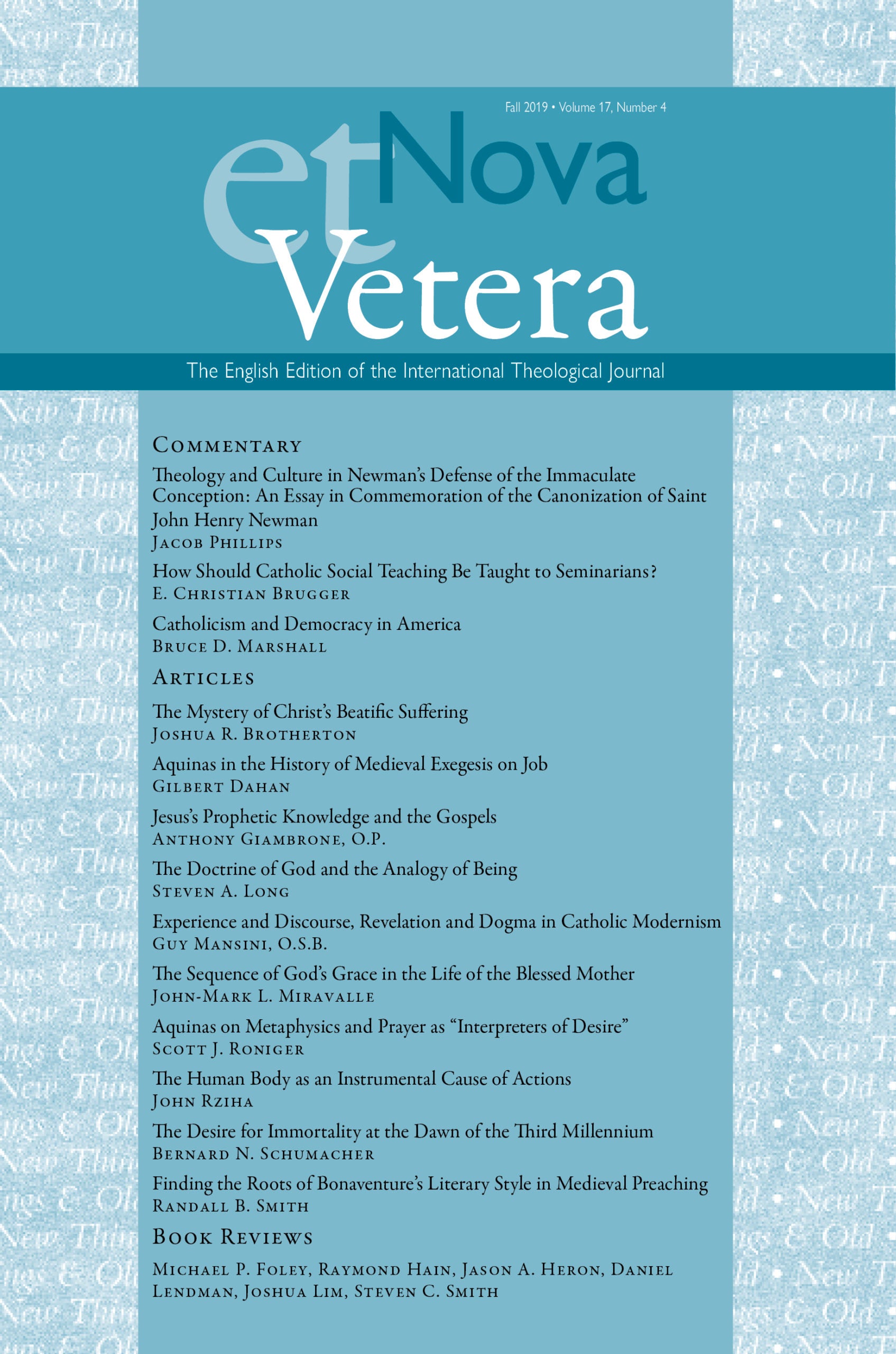 Nova et Vetera 17.4 front cover