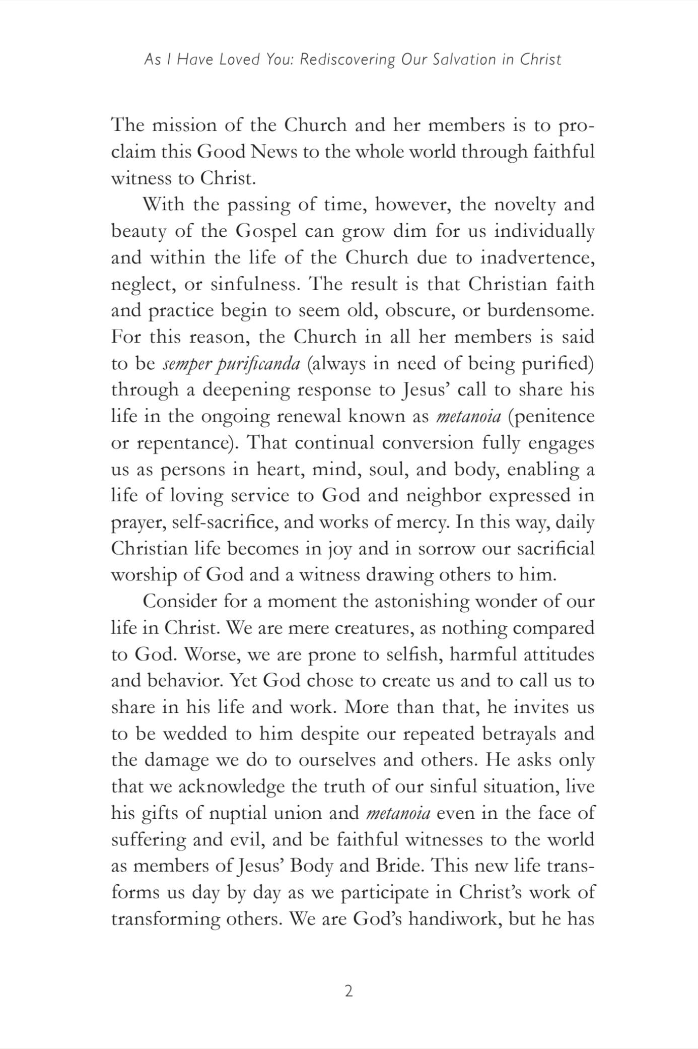 As I Have Loved You: Rediscovering Our Salvation in Christ