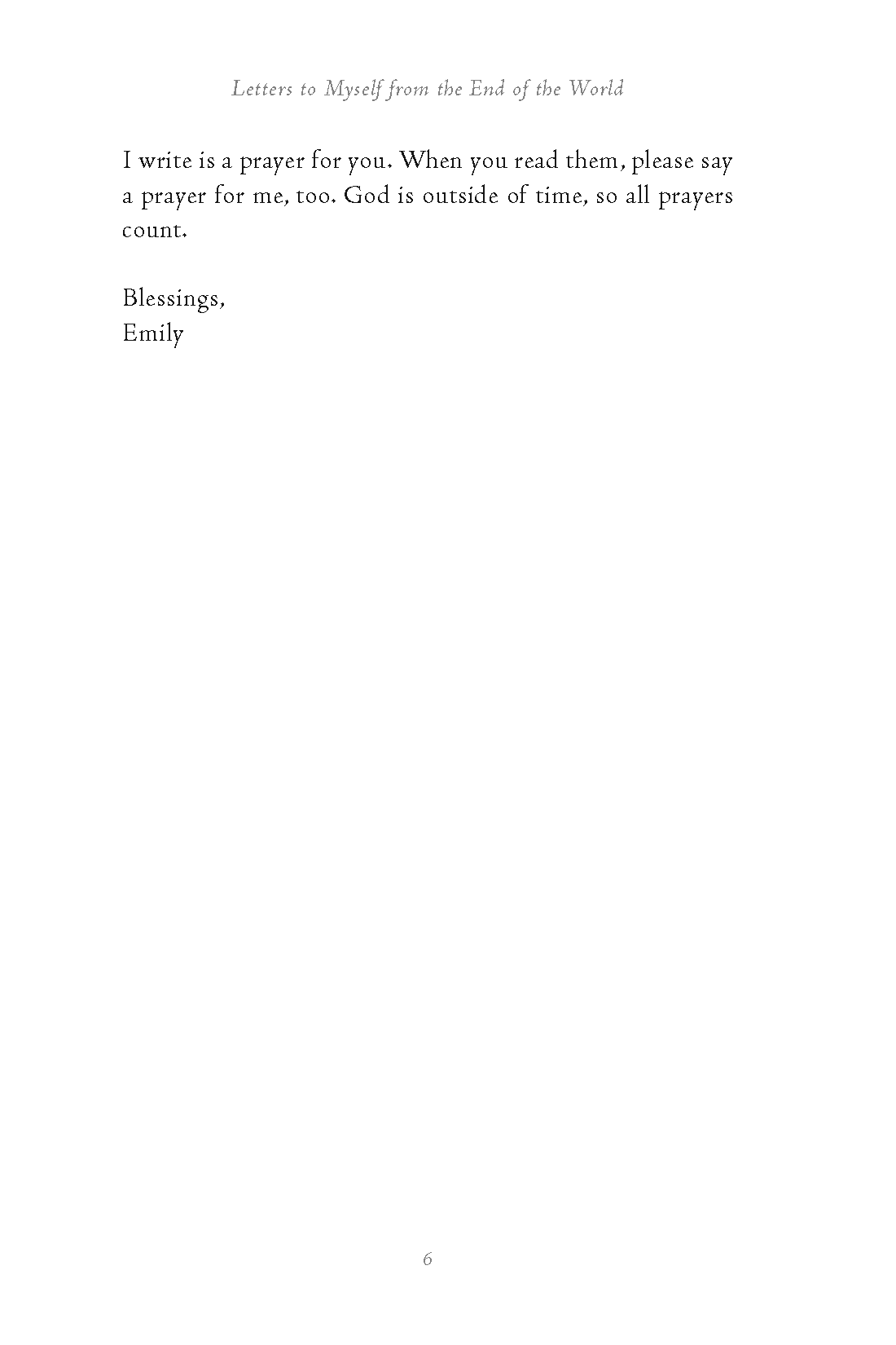 Letters to Myself from the End of the World
