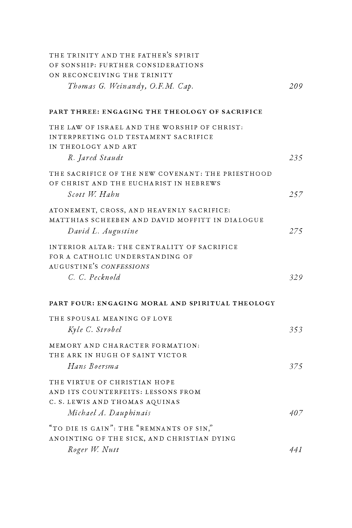 Engaging Catholic Doctrine:  Essays in Honor of Matthew Levering