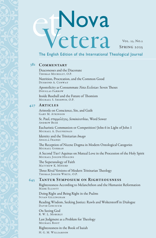 Nova et Vetera, Spring 2025 (Vol. 23 No. 2)