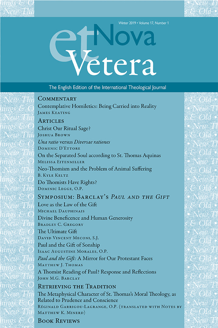 Nova et Vetera, Winter 2019 (Vol. 17, No. 1)