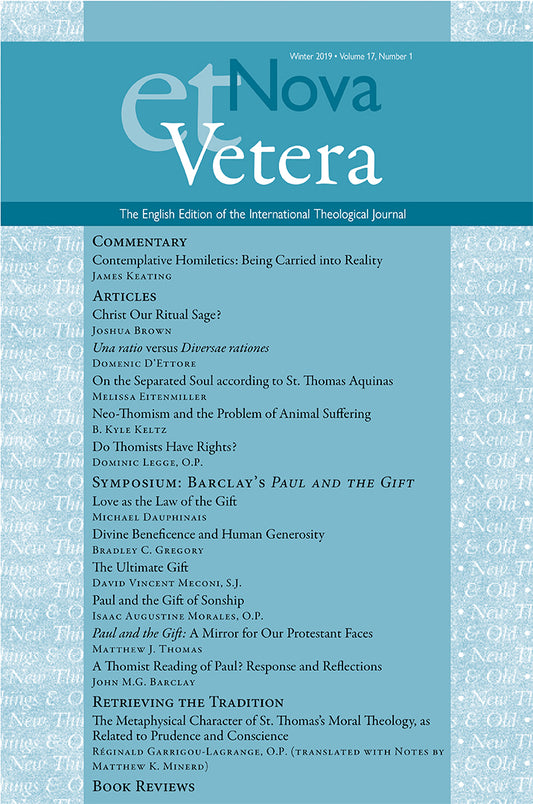 Nova et Vetera, Winter 2019 (Vol. 17, No. 1)