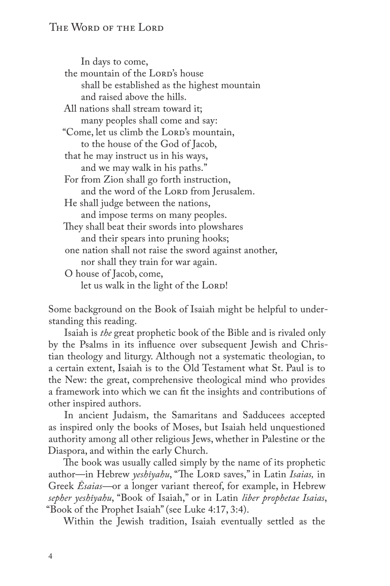 The Word of the Lord: Reflections on the Sunday Mass Readings for Year A